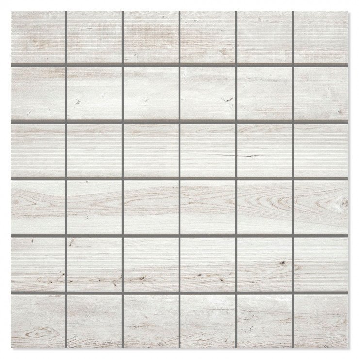 Mosaik Klinker Bobal Hvid Mat 30x30 (5x5) cm-0